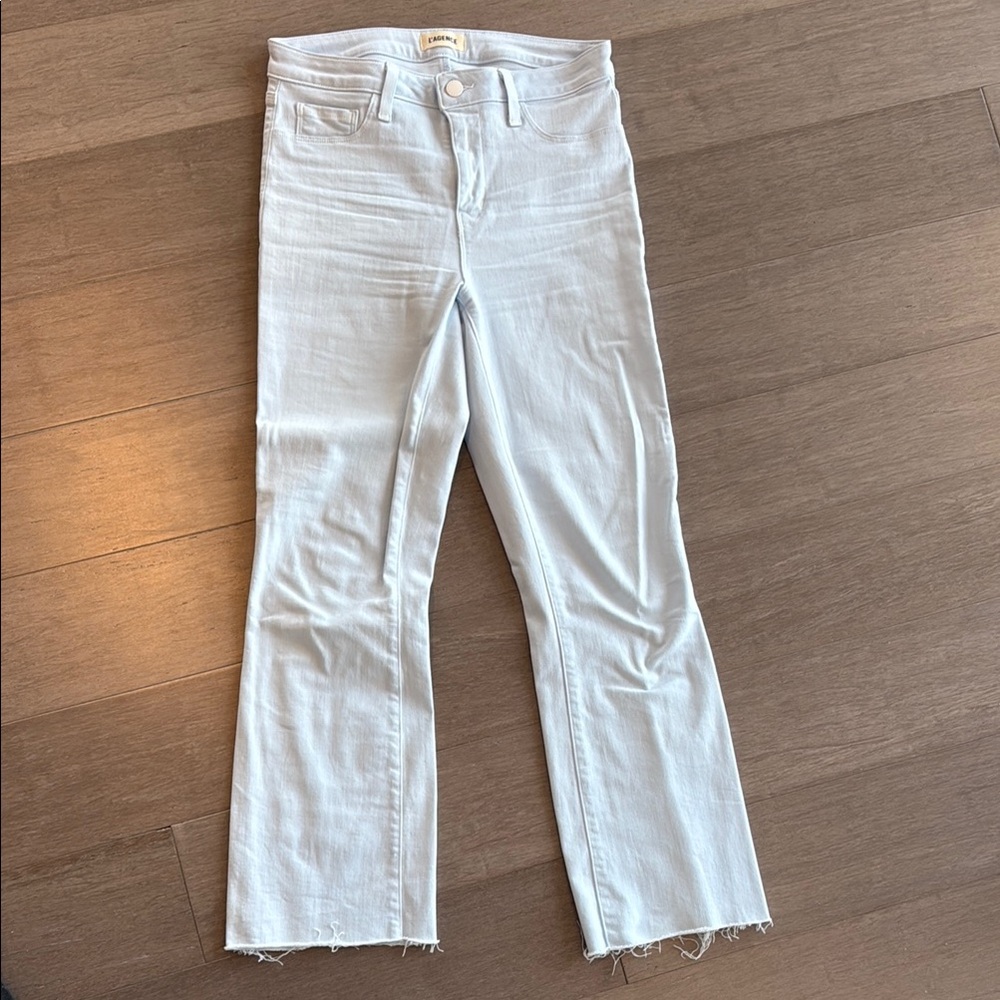 L’Agence 27w Kendra Pale Blue Crop Flare Pant